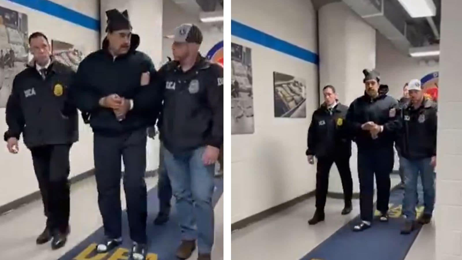 Escorted off plane in handcuffs: First video shows Nicolás Maduro in US custody; wishes agents ‘happy new